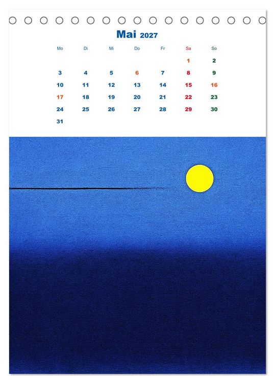 Produktbild: Minimal Art - Die Kunst des Weglassens + Farbfl&auml;chenmalerei - Reduktion als Ausdruck (Tischkalender 2027 DIN A5 hoch), CALVENDO Monatskalender