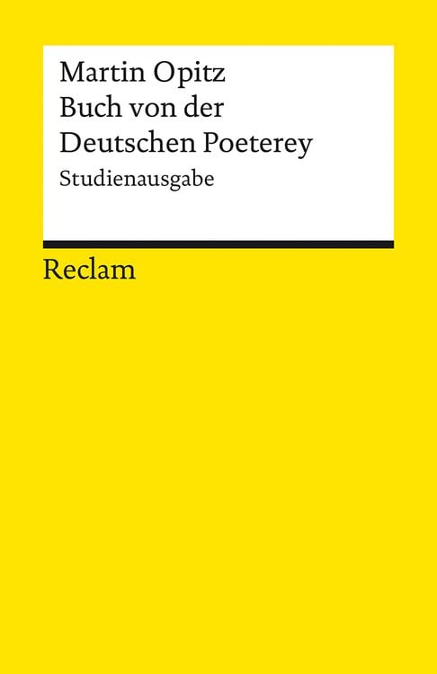 Bild vom Artikel Buch von der Deutschen Poeterey (1624). Studienausgabe vom Autor Martin Opitz