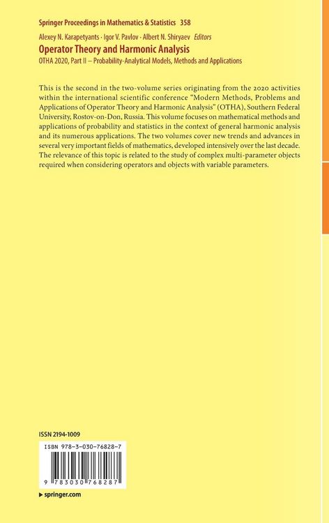Produktbild: Operator Theory and Harmonic Analysis