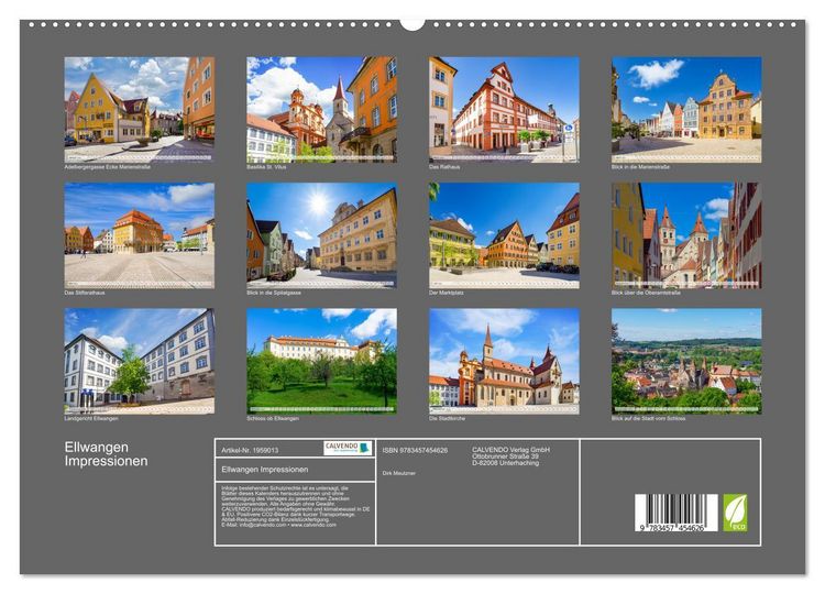 Produktbild: Ellwangen Impressionen (hochwertiger Premium Wandkalender 2026 DIN A2 quer), Kunstdruck in Hochglanz