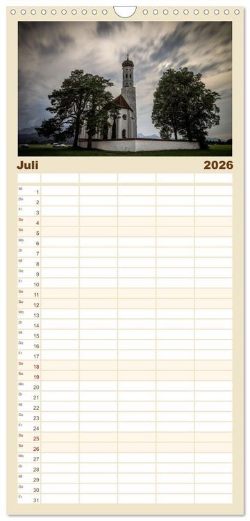 Produktbild: Familienplaner 2026 - Ostallg&auml;u - Zwischen Aggenstein und Forggensee mit 5 Spalten (Wandkalender, 21 x 45 cm) CALVENDO