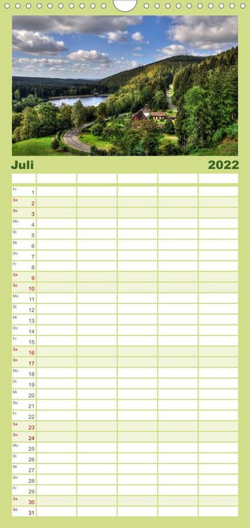 Produktbild: Harz Landschaften - Familienplaner hoch (Wandkalender 2022 , 21 cm x 45 cm, hoch)