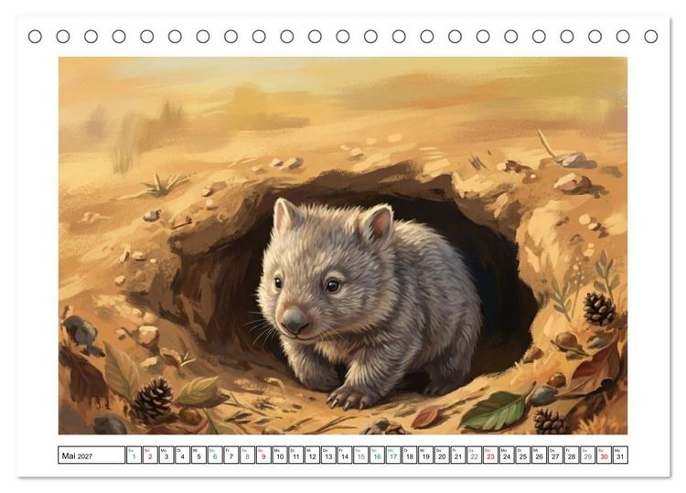 Produktbild: Wombats - Kurze Beine, gro&szlig;es Herz (Tischkalender 2027 DIN A5 quer), CALVENDO Monatskalender