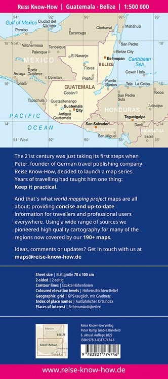 Produktbild: Reise Know-How Landkarte Guatemala, Belize (1:500.000)