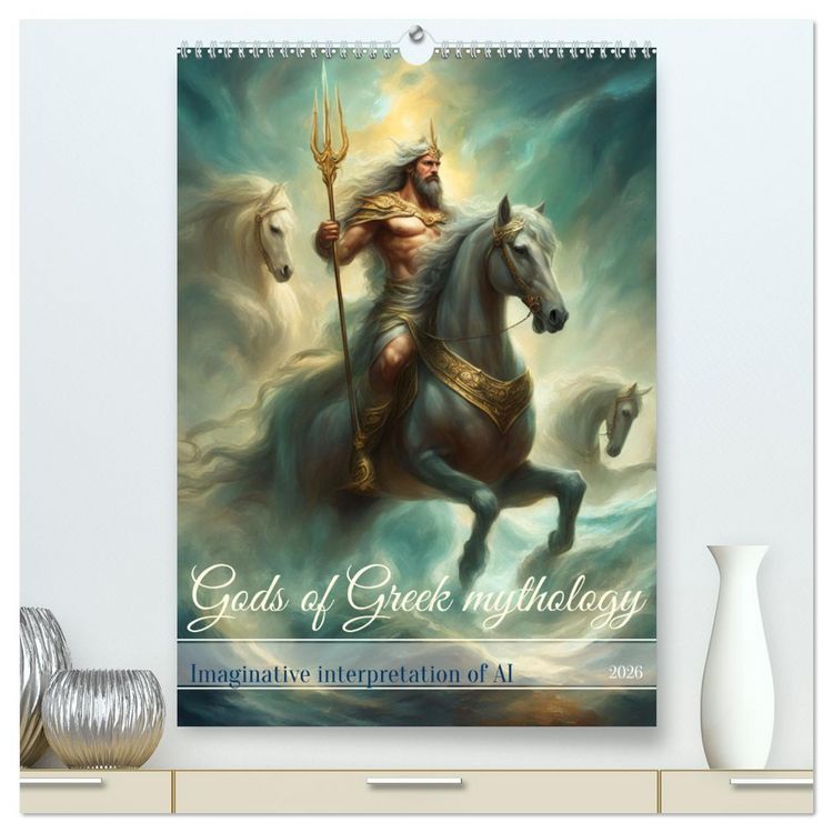 Produktbild: Gods of Greek mythology (High Quality Premium Wall Calendar 2026 DIN A2 portrait),CALVENDO 12 Month Wall Calendar