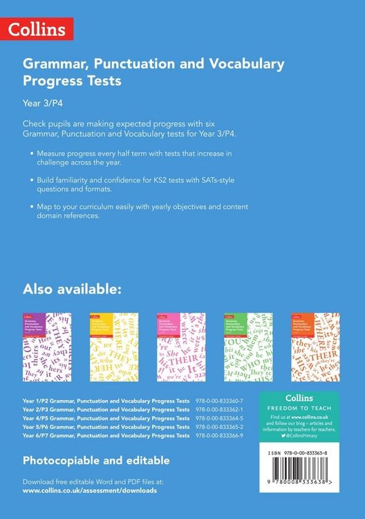 Produktbild: Year 3/P4 Grammar, Punctuation and Vocabulary Progress Tests
