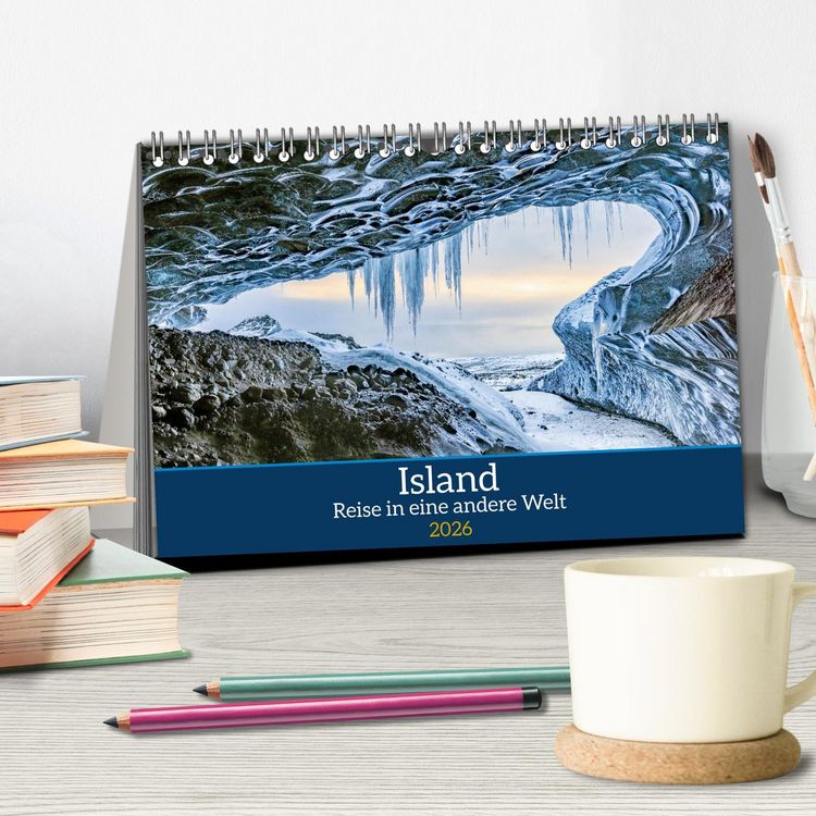 Produktbild: Island - Reise in eine andere Welt (Tischkalender 2026 DIN A5 quer), CALVENDO Monatskalender