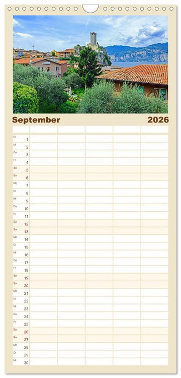 Produktbild: Familienplaner 2026 - Gardasee - lago di Garda by Sascha Ferrari mit 5 Spalten (Wandkalender, 21 x 45 cm) CALVENDO
