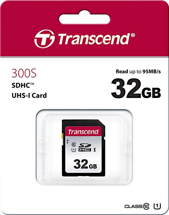Produktbild: Transcend Premium 300S SDHC-Karte 32 GB Class 10, UHS-I, UHS-Class 1