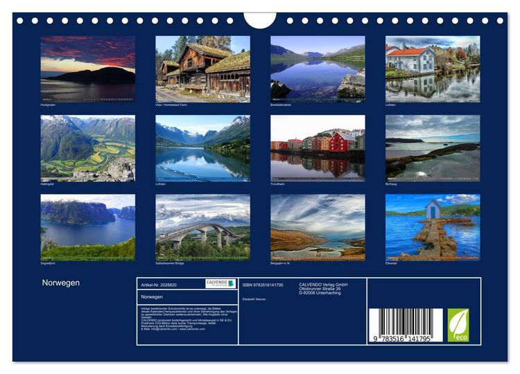Produktbild: Norwegen (Wandkalender 2026 DIN A4 quer), CALVENDO Monatskalender