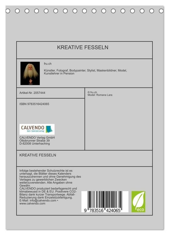 Produktbild: KREATIVE FESSELN (Tischkalender 2026 DIN A5 hoch), CALVENDO Monatskalender