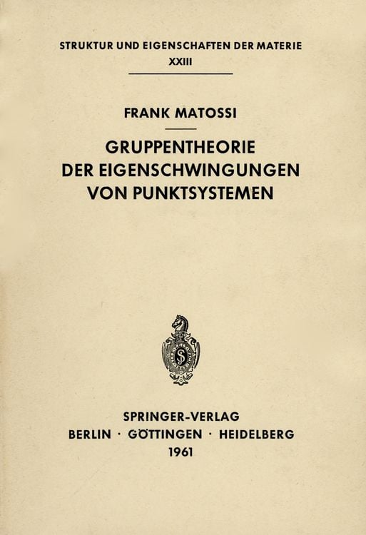 Produktbild: Gruppentheorie der Eigenschwingungen von Punktsystemen