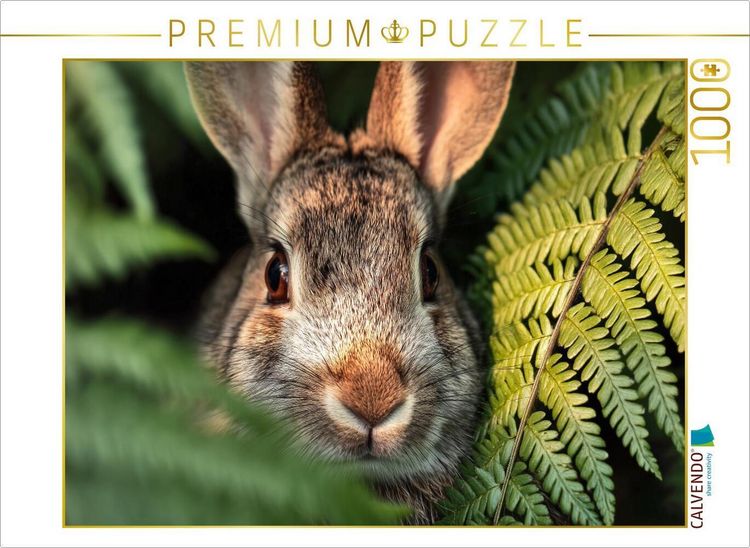 Produktbild: CALVENDO Puzzle Neugier blinzelt zwischen Farn und Sonne | 1000 Teile Lege-Gr&ouml;&szlig;e 64x48cm Foto-Puzzle f&uuml;r gl&uuml;ckliche Stunden