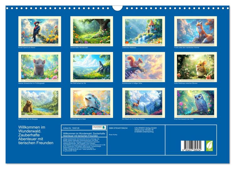Produktbild: Willkommen im Wunderwald. Zauberhafte Abenteuer mit tierischen Freunden (Wandkalender 2026 DIN A3 quer), CALVENDO Monatskalender