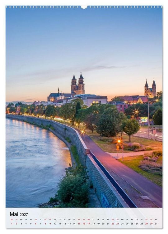Produktbild: Magdeburg und das Licht am Ende des Tages (hochwertiger Premium Wandkalender 2027 DIN A2 hoch), Kunstdruck in Hochglanz