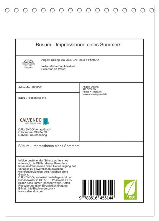 Produktbild: B&uuml;sum - Impressionen eines Sommers (Tischkalender 2026 DIN A5 hoch), CALVENDO Monatskalender