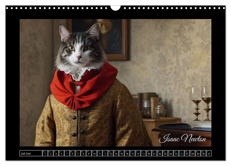 Produktbild: Katzen der Ber&uuml;hmtheiten - Ein Jahr voller ikonischer Schnurrhaare (Wandkalender 2026 DIN A3 quer), CALVENDO Monatskalender