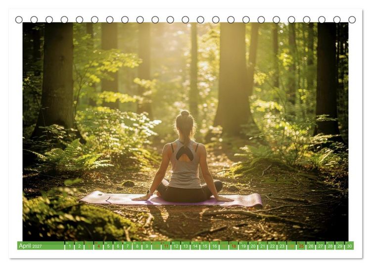 Produktbild: Yoga im Wald (Tischkalender 2027 DIN A5 quer), CALVENDO Monatskalender