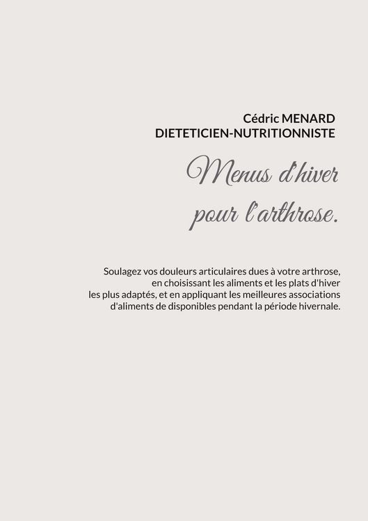 Produktbild: Menus d'hiver pour l'arthrose.