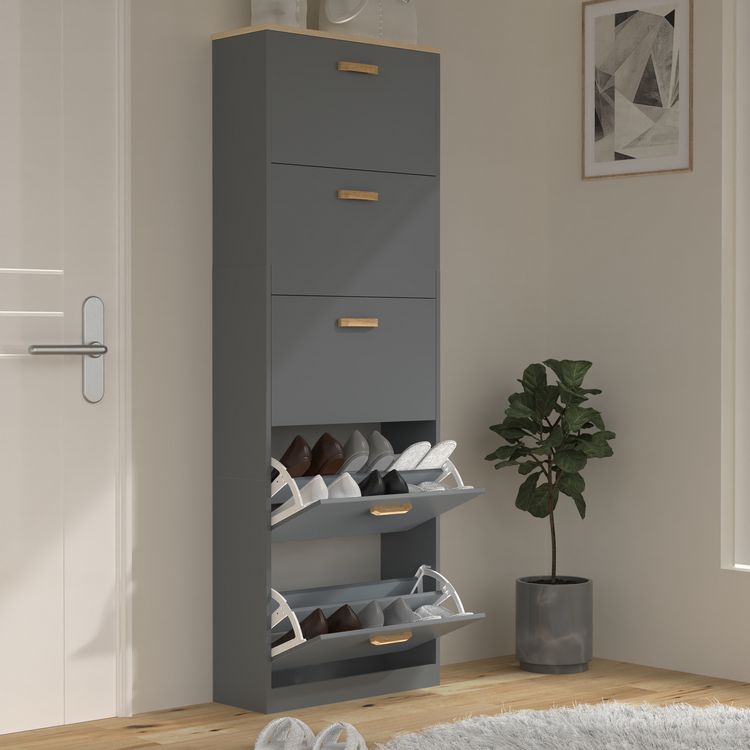 Produktbild: Holz Schuhregal Schuhschrank Schuhkipper Halom XL