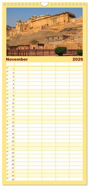 Produktbild: Familienplaner 2026 - Faszination Indien mit 5 Spalten (Wandkalender, 21 x 45 cm) CALVENDO