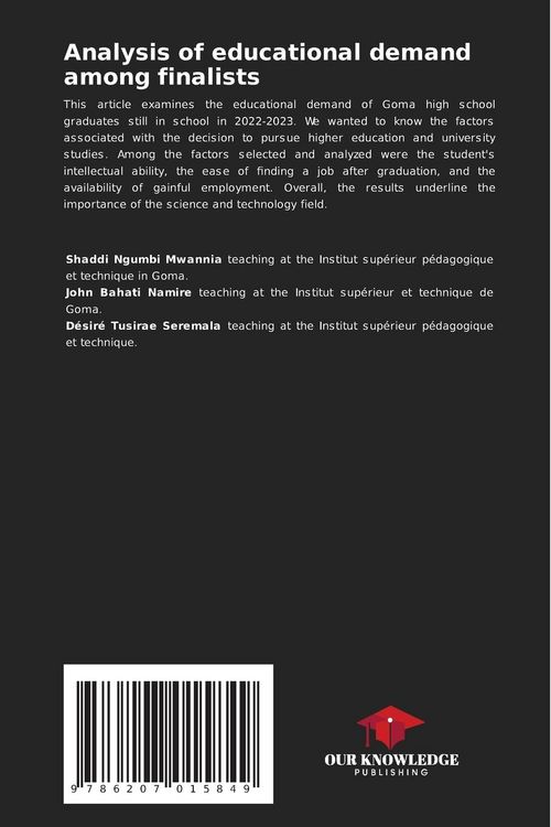 Produktbild: Analysis of educational demand among finalists