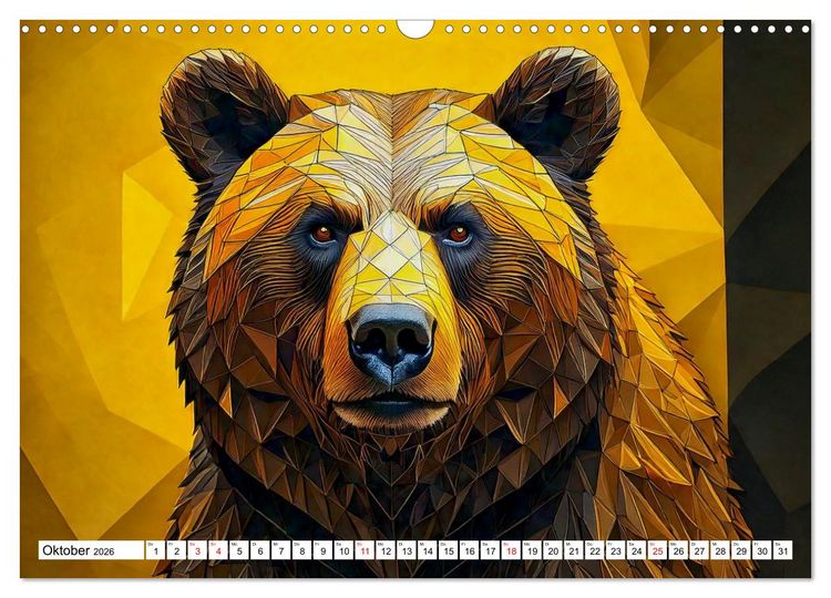 Produktbild: Low Poly Wildlife (Wandkalender 2026 DIN A3 quer), CALVENDO Monatskalender
