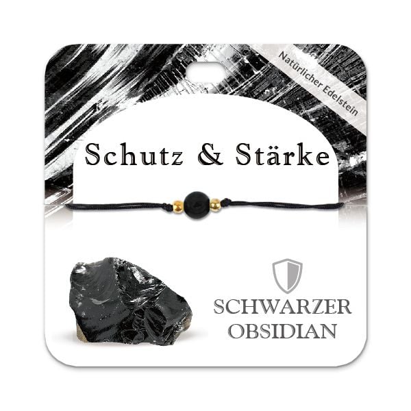 Produktbild: Schwarzer Obsidian Armband mit 1 Edelsteinperle