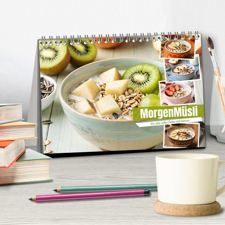 Produktbild: MorgenM&uuml;sli - Ein Jahr voller Farbe und Genuss (Tischkalender 2027 DIN A5 quer), CALVENDO Monatskalender