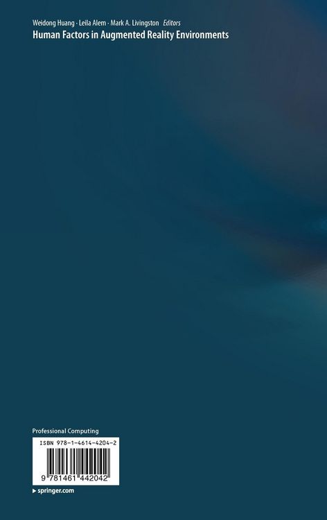 Produktbild: Human Factors in Augmented Reality Environments
