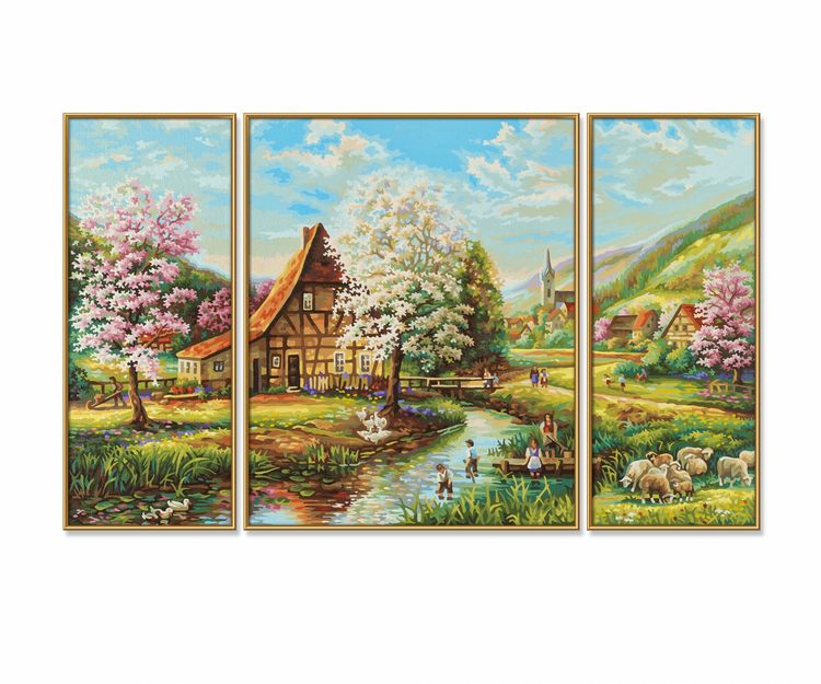 Produktbild: Malen nach Zahlen - L&auml;ndliche Idylle (Triptychon)