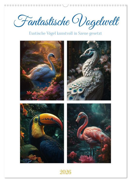 Produktbild: Fantastische Vogelwelt (Wandkalender 2026 DIN A2 hoch), CALVENDO Monatskalender