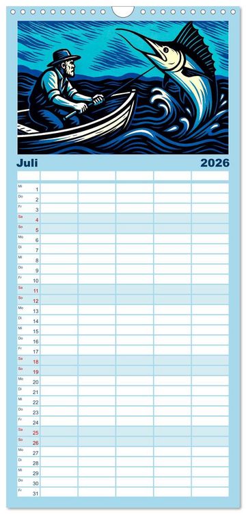Produktbild: Familienplaner 2026 - Das Meer in der Weltliteratur mit 5 Spalten (Wandkalender, 21 x 45 cm) CALVENDO