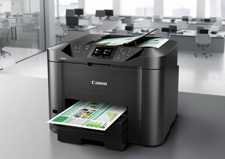 Produktbild: Canon Multifunktionsdrucker Tintenstrahl Farbe A4 Drucker, Scanner, Kopierer, Fax LAN, WLAN, Duplex, Duplex-ADF