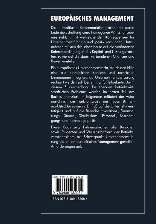 Produktbild: Europ&auml;isches Management