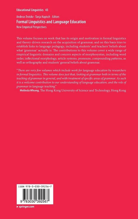 Produktbild: Formal Linguistics and Language Education