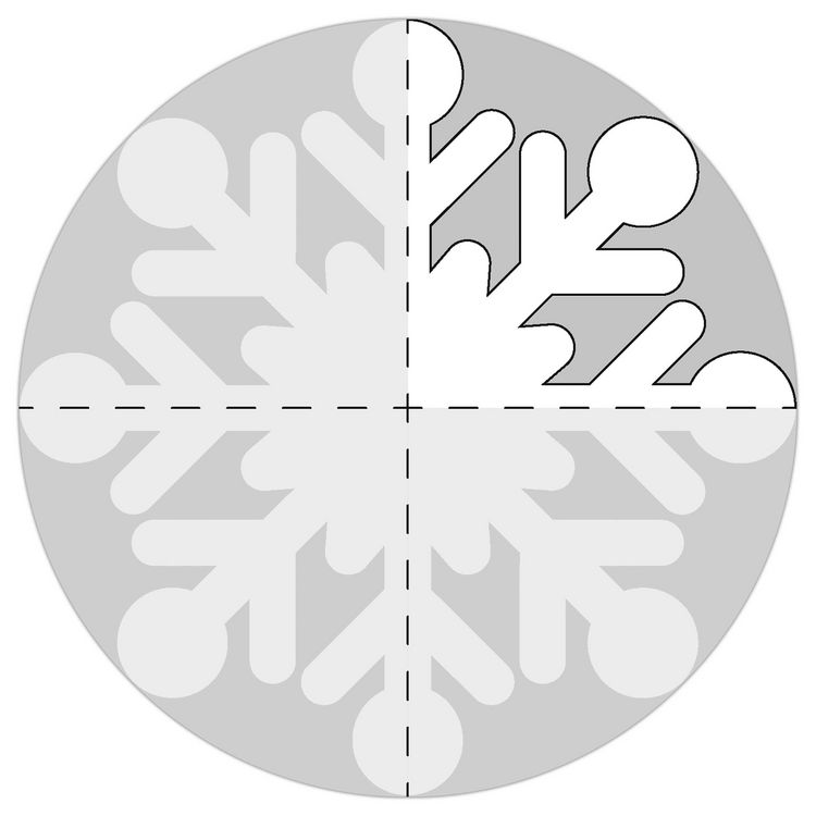 Produktbild: URSUS Tonzeichenpapier-Faltbl&auml;tter "Eiskristalle" (rund), &Oslash; 12 cm