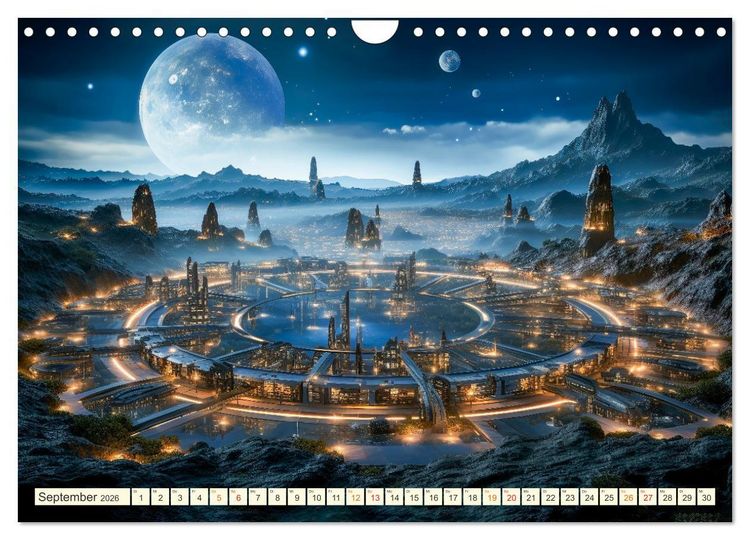 Produktbild: Futuristische Lebens Welten (Wandkalender 2026 DIN A4 quer), CALVENDO Monatskalender