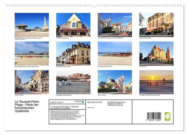 Produktbild: Le Touquet-Paris-Plage - Perle der franz&ouml;sischen Opalk&uuml;ste (hochwertiger Premium Wandkalender 2026 DIN A2 quer), Kunstdruck in Hochglanz