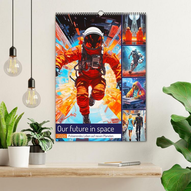 Produktbild: Our future in space. Pulsierendes Leben auf neuen Planeten (Wandkalender 2026 DIN A2 hoch), CALVENDO Monatskalender