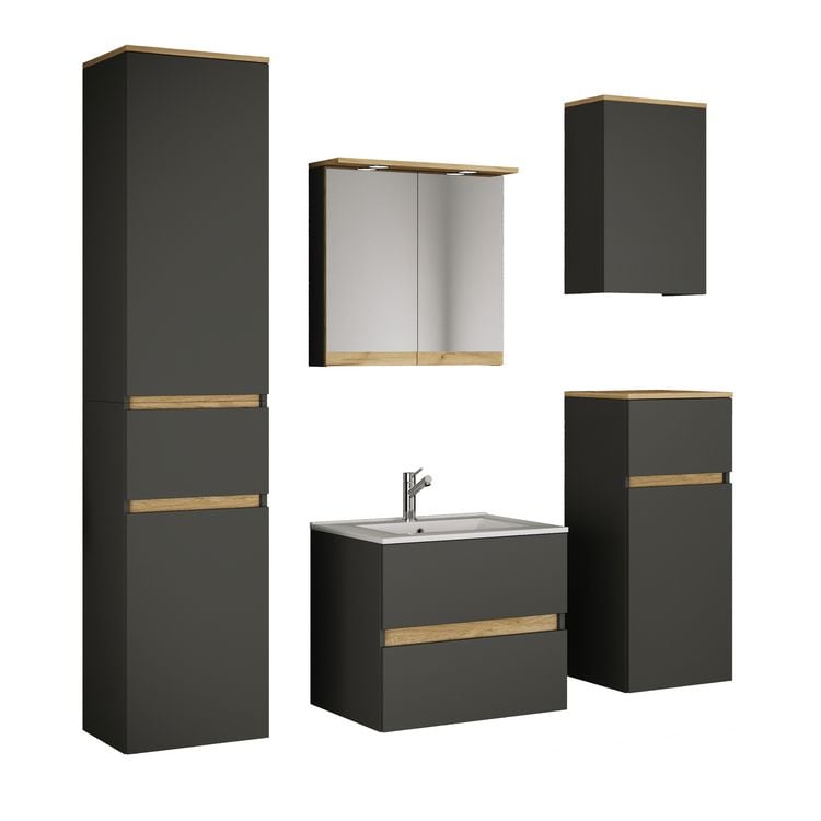 Produktbild: 6 tlg. Badm&ouml;bel-Set mit Waschbecken Cosila-I 61 cm