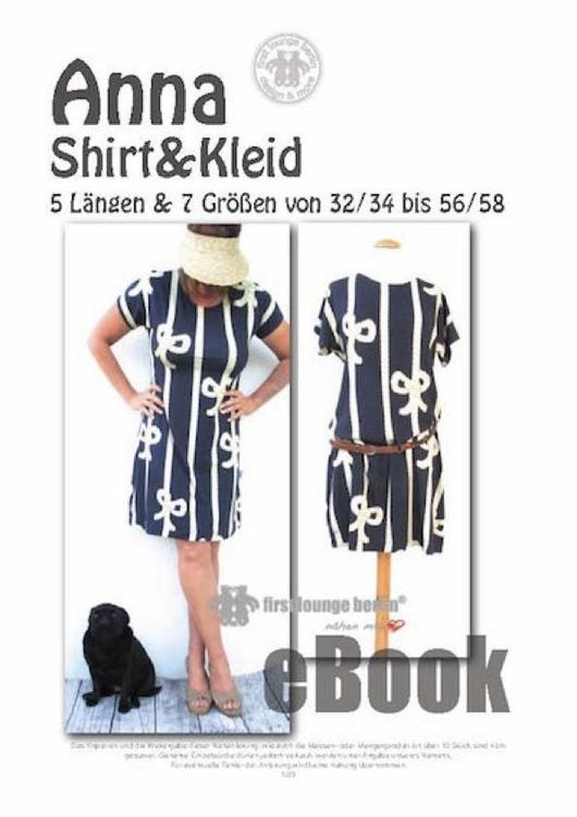 Produktbild: ANNA Shirt & Kleid Schnittmuster mit N&auml;hanleitung von firstloungeberlin