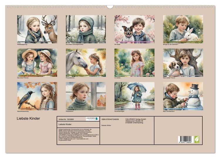 Produktbild: Liebste Kinder (Wandkalender 2026 DIN A2 quer), CALVENDO Monatskalender