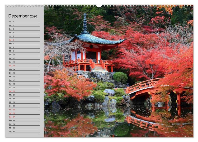 Produktbild: Japan &bull; Impressionen (Wandkalender 2026 DIN A2 quer), CALVENDO Monatskalender