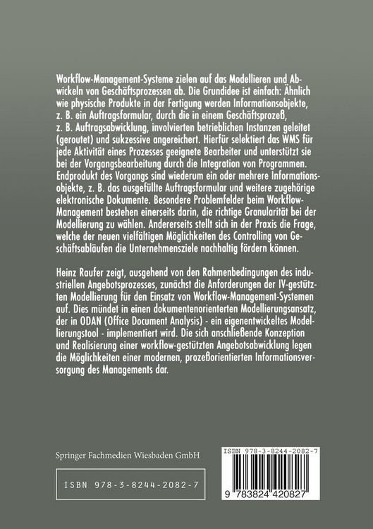 Produktbild: Dokumentenorientierte Modellierung und Controlling von Gesch&auml;ftsprozessen