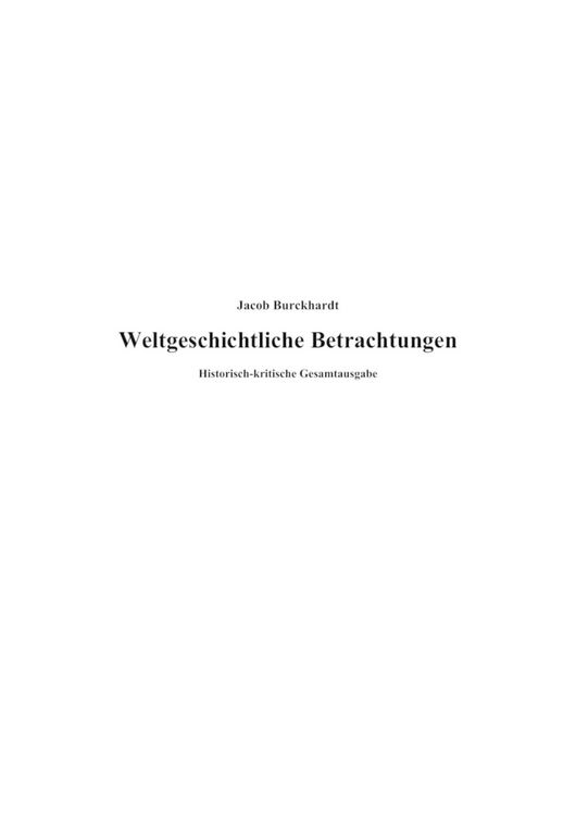 Produktbild: Weltgeschichtliche Betrachtungen