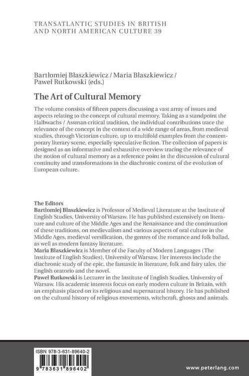 Produktbild: The Art Of Cultural Memory