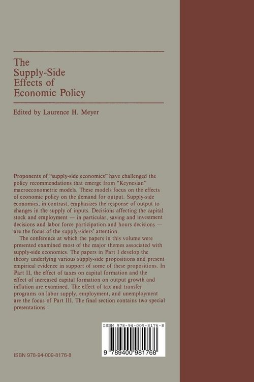 Produktbild: The Supply-Side Effects of Economic Policy