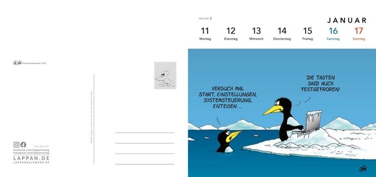 Produktbild: Uli Stein Postkartenkalender 2027