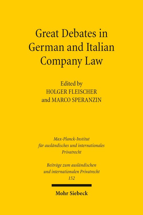 Produktbild: Great Debates in German and Italian Company Law